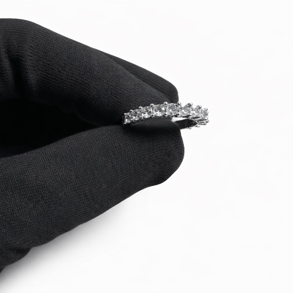 Swarovski Clear Crystal Eternity Ring - Silver Size 7